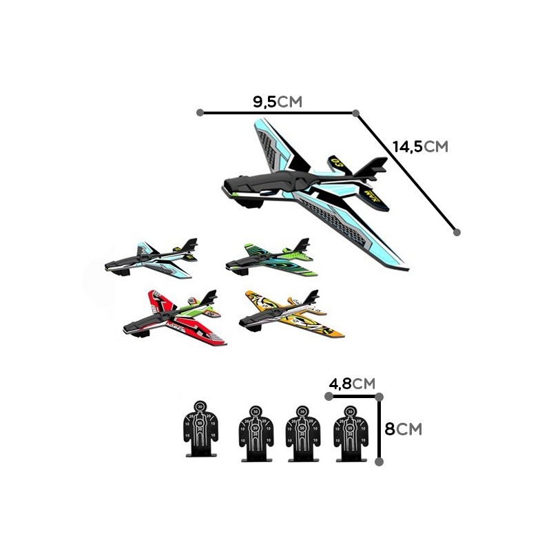 WOOPIE Automatický Pištoľový Raketomet + 4 Lietadlá