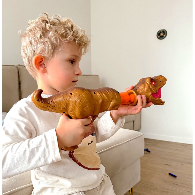 WOOPIE Pištoľ na Penové Náboje - Dinosaurus Automatický Odpaľovač 12 Dielov