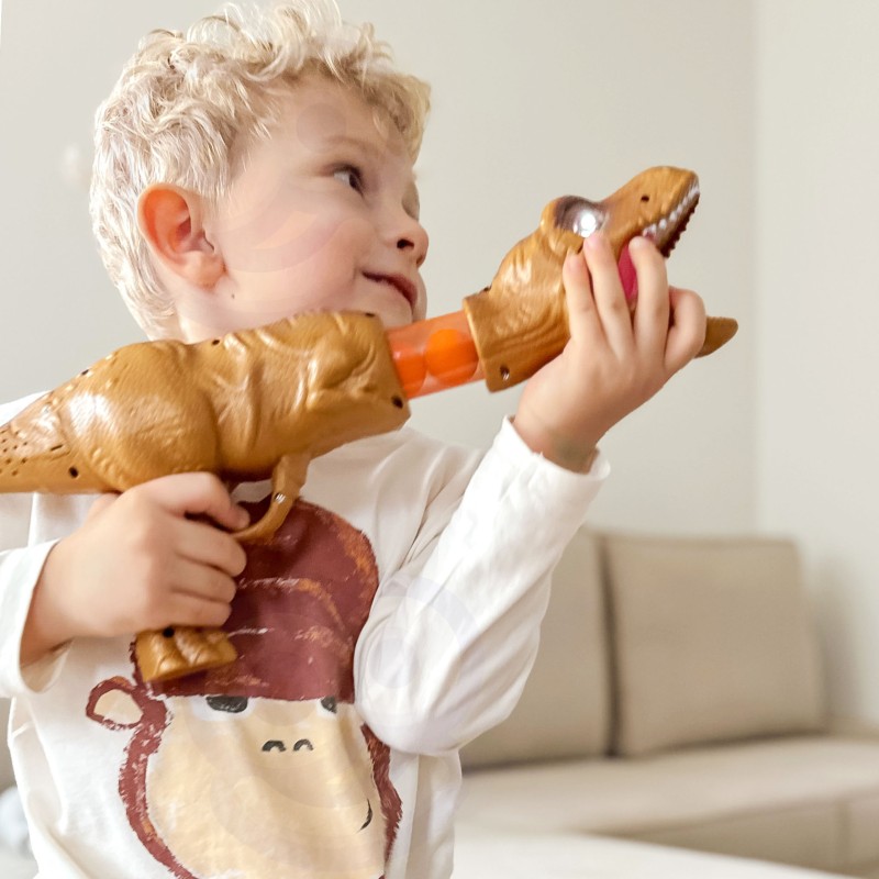 WOOPIE Pištoľ na Penové Náboje - Dinosaurus Automatický Odpaľovač 12 Dielov