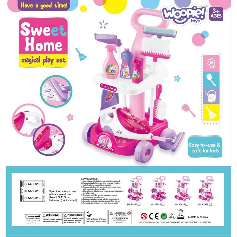 WOOPIE Upratovací Vozík, Vysávač a Príslušenstvo 11 Dielov