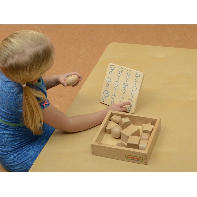 Senzorická hra Masterkidz - Poznávajte hmatom 12 tvarov