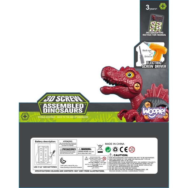 WOOPIE Konštrukčná Stavebnica Skladací DINO + Skrutkovačka 31 ks.