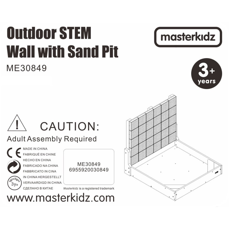 MASTERKIDZ XXL STEM WALL 2v1 Kreatívna Tabuľa a Pieskovisko
