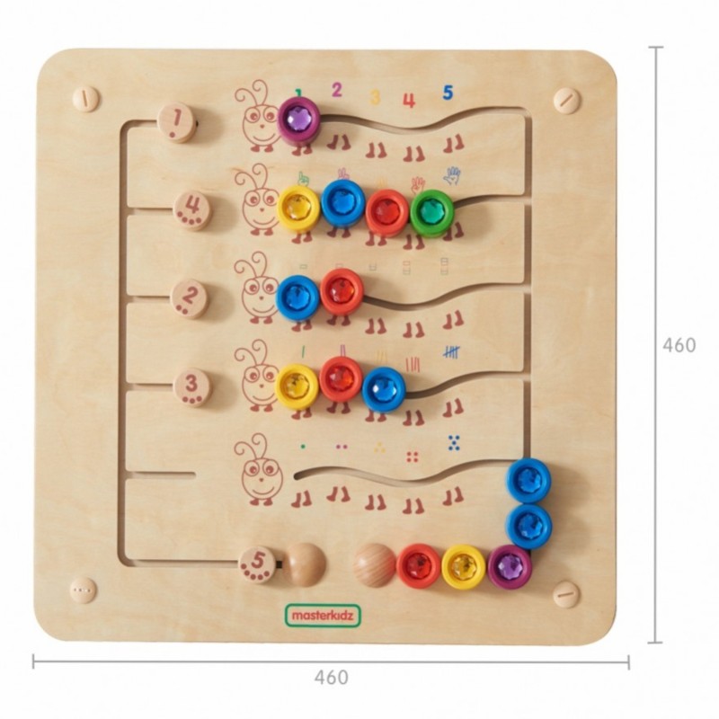 MASTERKIDZ Edukačná Tabuľa - Farebné Húsenice na Počítanie