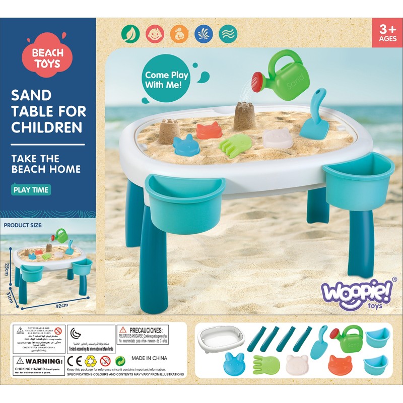 WOOPIE Vodný Stolík a Pieskovisko s Príslušenstvom 2v1