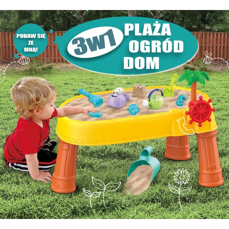 WOOPIE Vodný Stolík a Pieskovisko s Príslušenstvom 8 Dielov