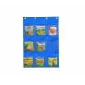 Závesná plachta s vreckami na kartičky a obrázky - modrá MASTERKIDZ