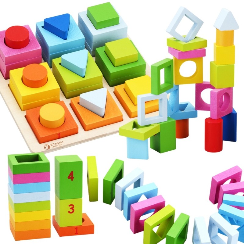 Drevené Geometrické Tvary na Triedenie Classic World Montessori