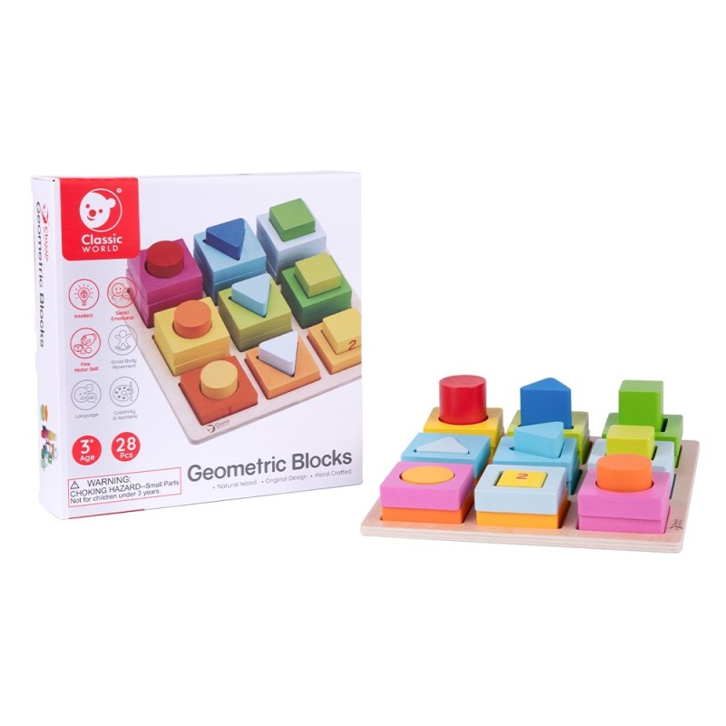 Drevené Geometrické Tvary na Triedenie Classic World Montessori