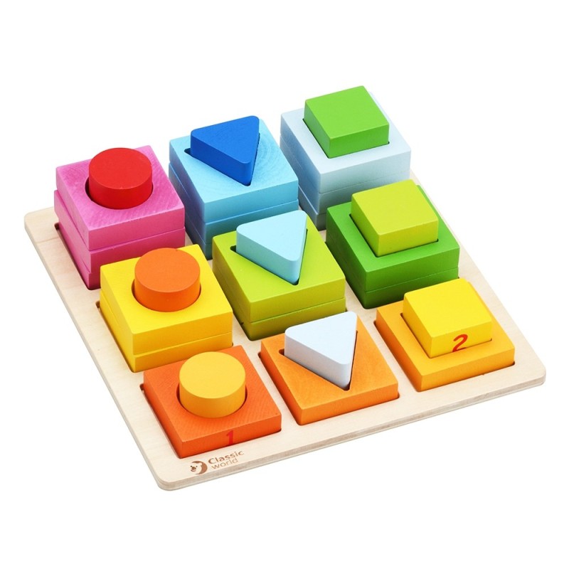 Drevené Geometrické Tvary na Triedenie Classic World Montessori
