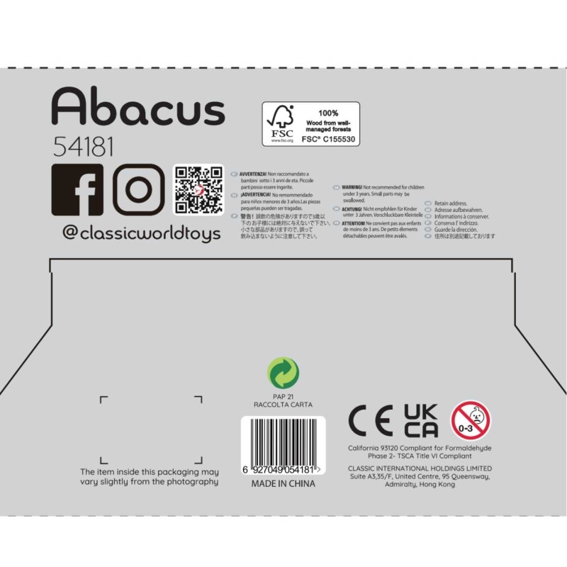 Drevené počítadlo s číslicami - Classic World