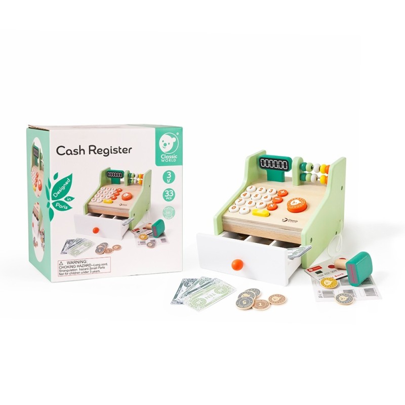 Drevená Pokladňa s Príslušenstvom Classic World