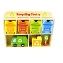 Tooky Toy Drevené recyklačné centrum | Edukačný sorter na triedenie odpadu