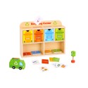 Tooky Toy Drevené recyklačné centrum | Edukačný sorter na triedenie odpadu