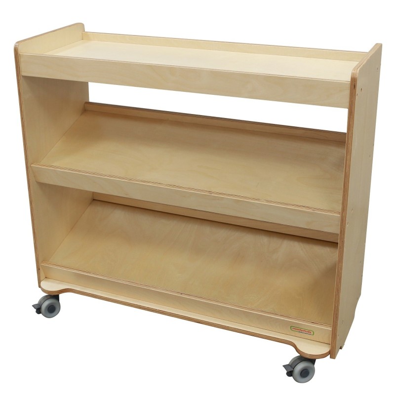 Mobilný Drevený Regál na Kolieskach - MASTERKIDZ