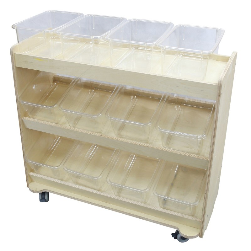 Mobilný Drevený Regál na Kolieskach - MASTERKIDZ