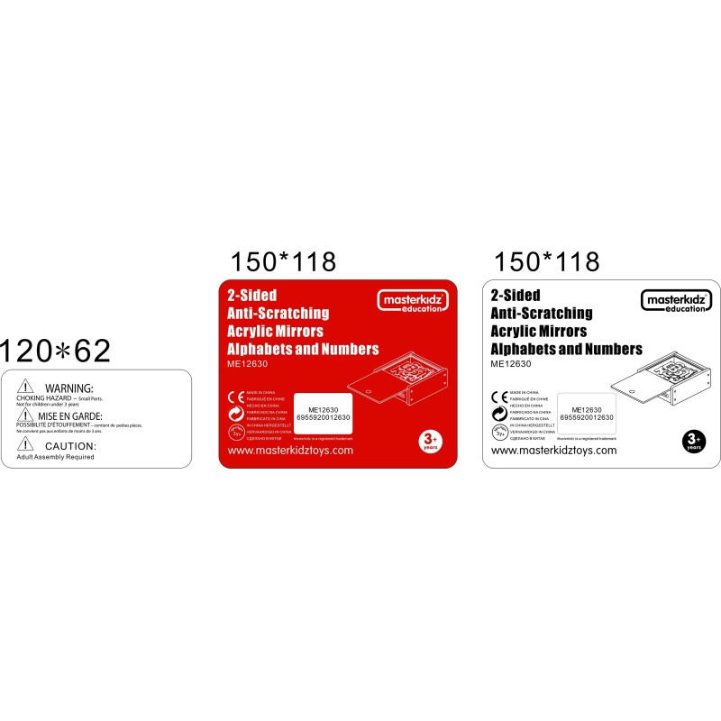 MASTERKIDZ Zrkadlové Písmená a Čísla z Akrylu