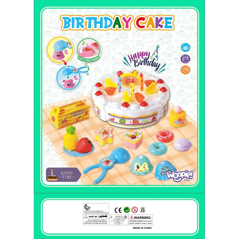 WOOPIE Narodeninová Torta na Krájanie s Príslušenstvom