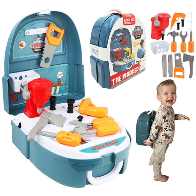 WOOPIE Prenosná Detská Dielňa v Batohu 15 DIelov