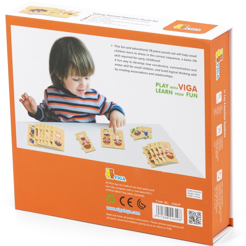 VIGA Drevené Vzdelávacie Puzzle - Obliekanie