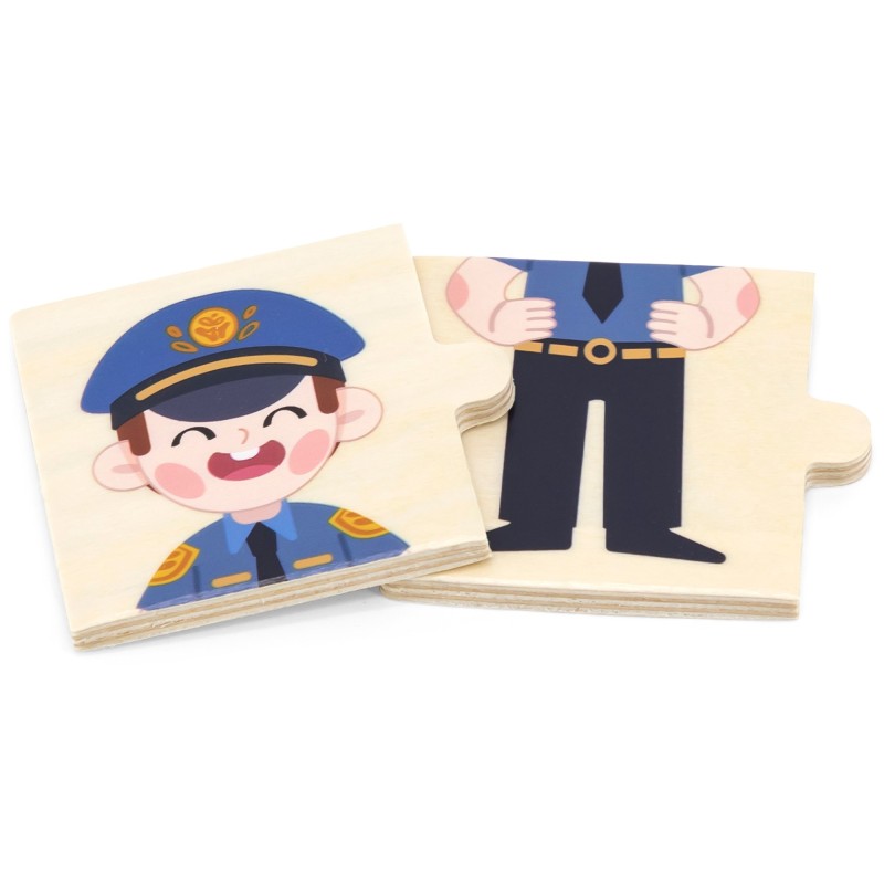 VIGA Drevené Vzdelávacie Puzzle - Profesie