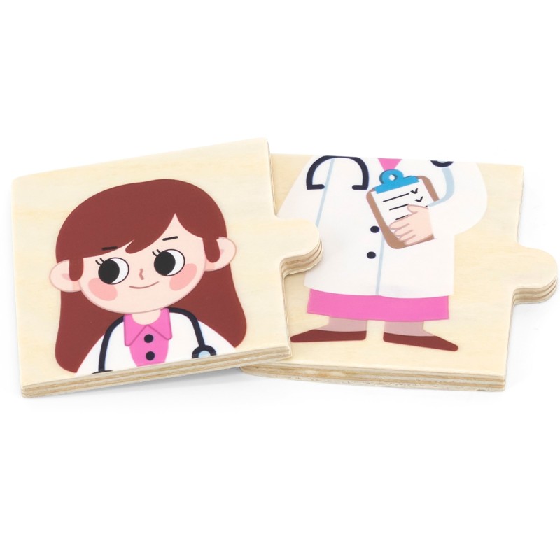 VIGA Drevené Vzdelávacie Puzzle - Profesie