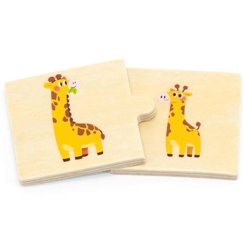 VIGA Drevené Puzzle - Malé a Veľké Zvieratká