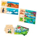 VIGA Drevené Logické Puzzle so Zvieratkami
