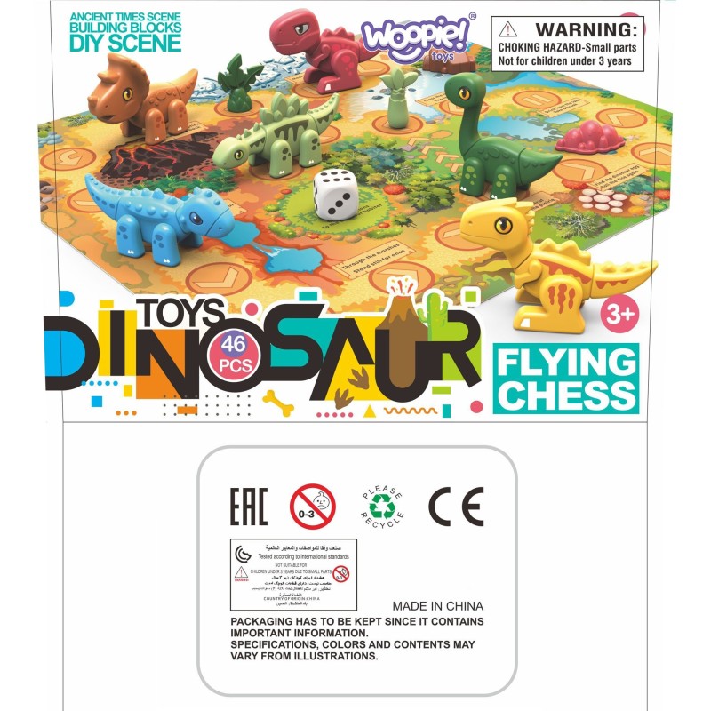 WOOPIE Dino Skladačky a Spoločenská Hra 2v1