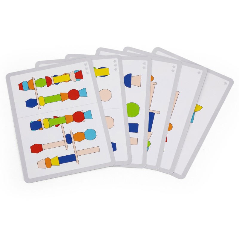 VIGA Drevené Geometrické Bloky - Skladačka 52 ks.