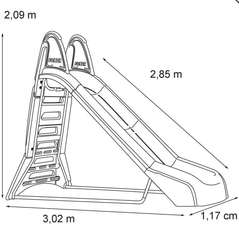 FEBER Veľká záhradná šmykľavka s toboganom 285 cm