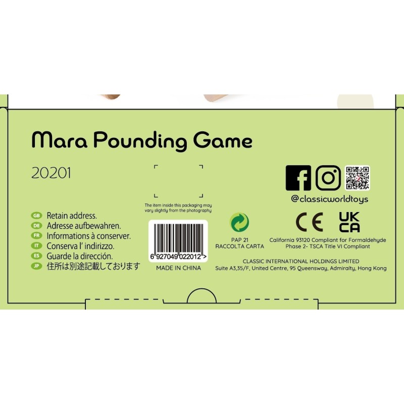 CLASSIC WORLD Drevená Hračka na Udieranie Kladivkom - Mrkvičky 8 Ks.