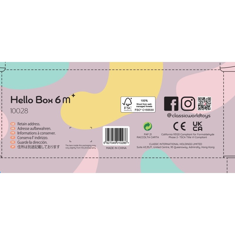 CLASSIC WORLD Pastelový Edukačný Box od 12 do 18 Mesiacov