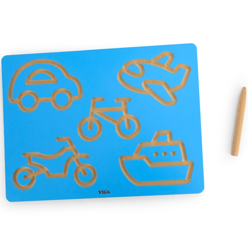 VIGA Grafomotorická Tabuľa - Vozidlá