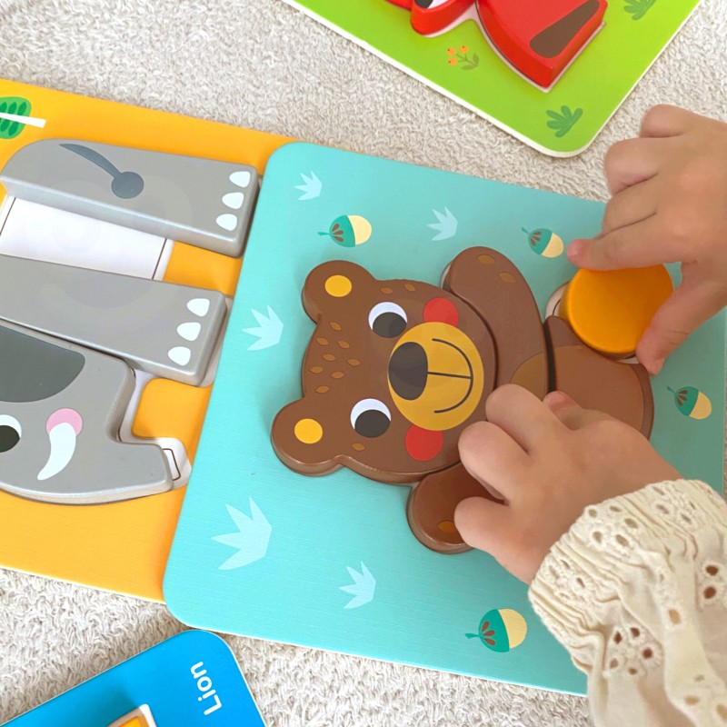 WOOPIE GREEN Drevené Montessori Puzzle - Zvieratká FSC