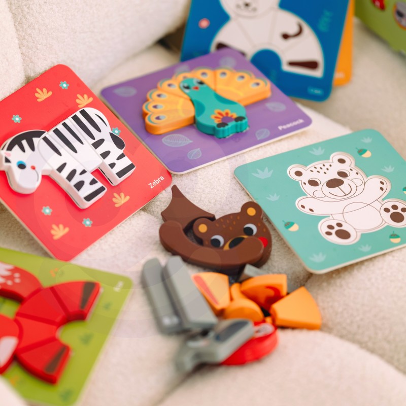 WOOPIE GREEN Drevené Montessori Puzzle - Zvieratká FSC