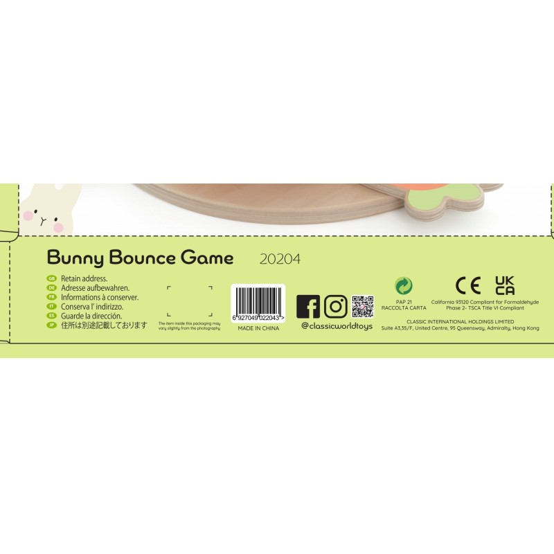 CLASSIC WORLD Drevená Hra Vyskakujúce Zajačiky 12m+