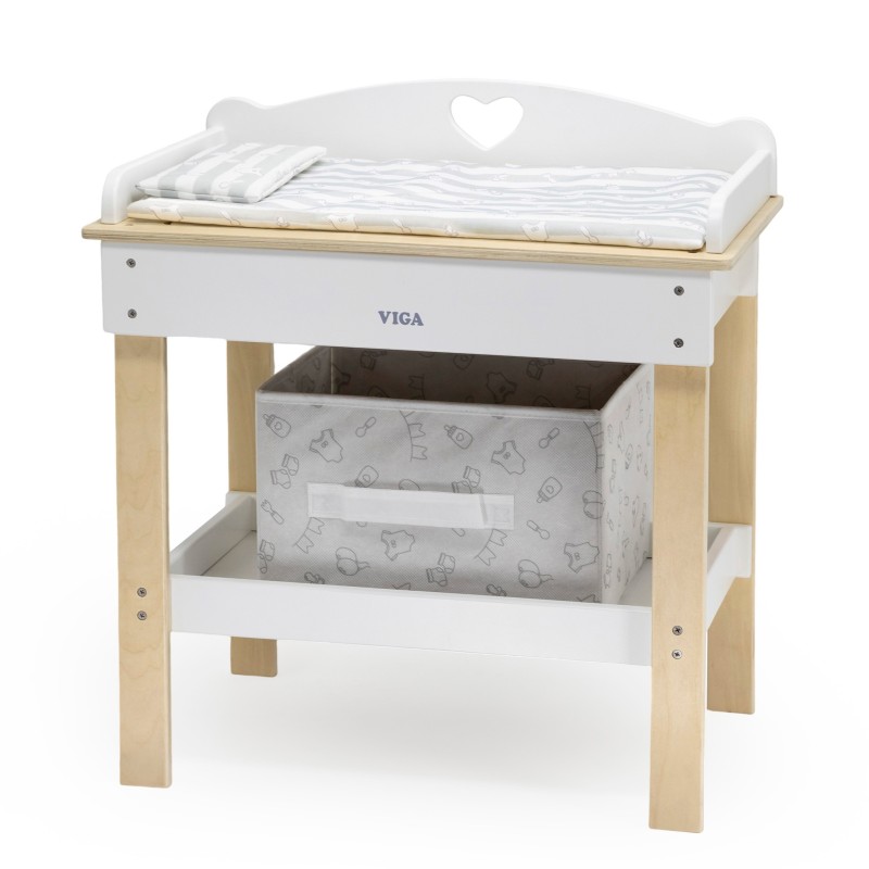 VIGA Drevený Prebaľovací Stolík pre Bábiky