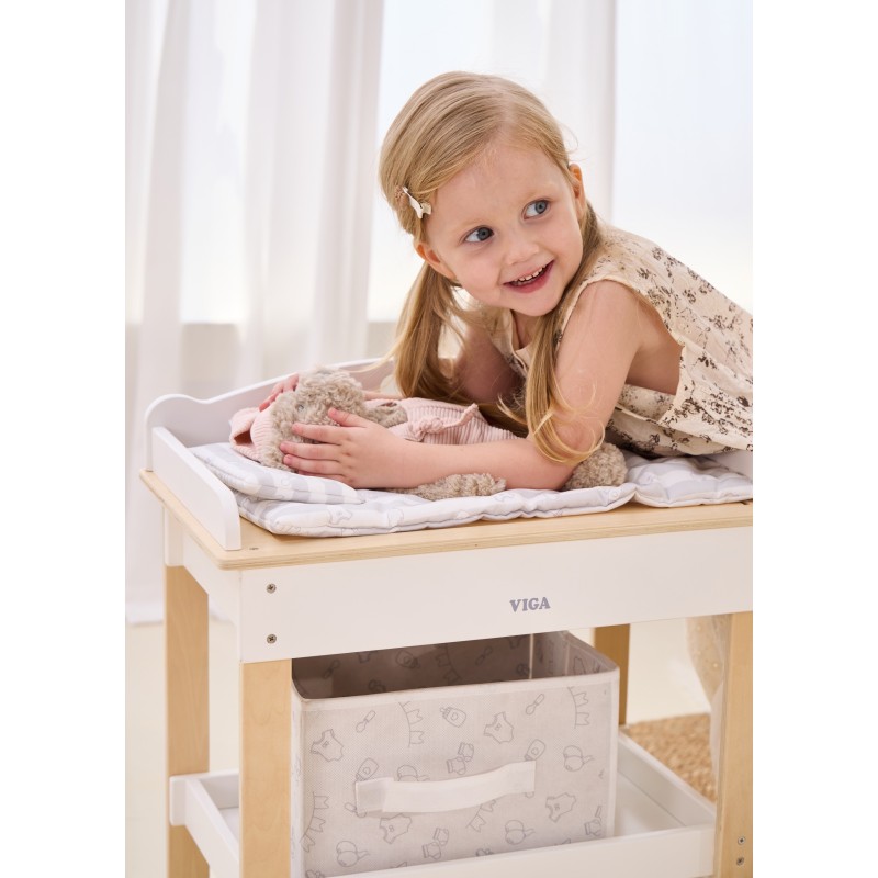 VIGA Drevený Prebaľovací Stolík pre Bábiky