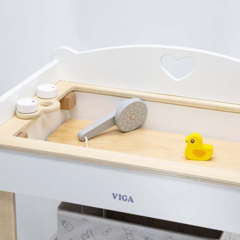 VIGA Drevený Prebaľovací Stolík pre Bábiky