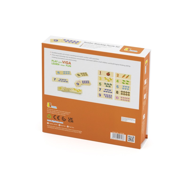 VIGA Drevené Montessori Puzzle na Počítanie
