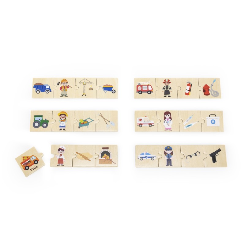 VIGA Drevené Logické Puzzle - Spájanie Profesií