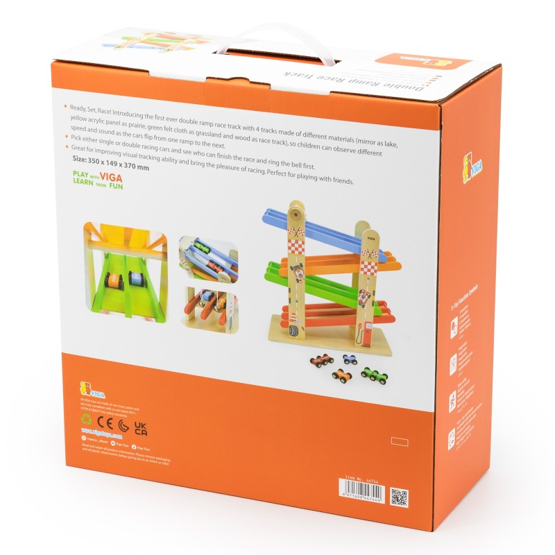 VIGA Dvojitá Drevená Šmiklavka na Autíčka