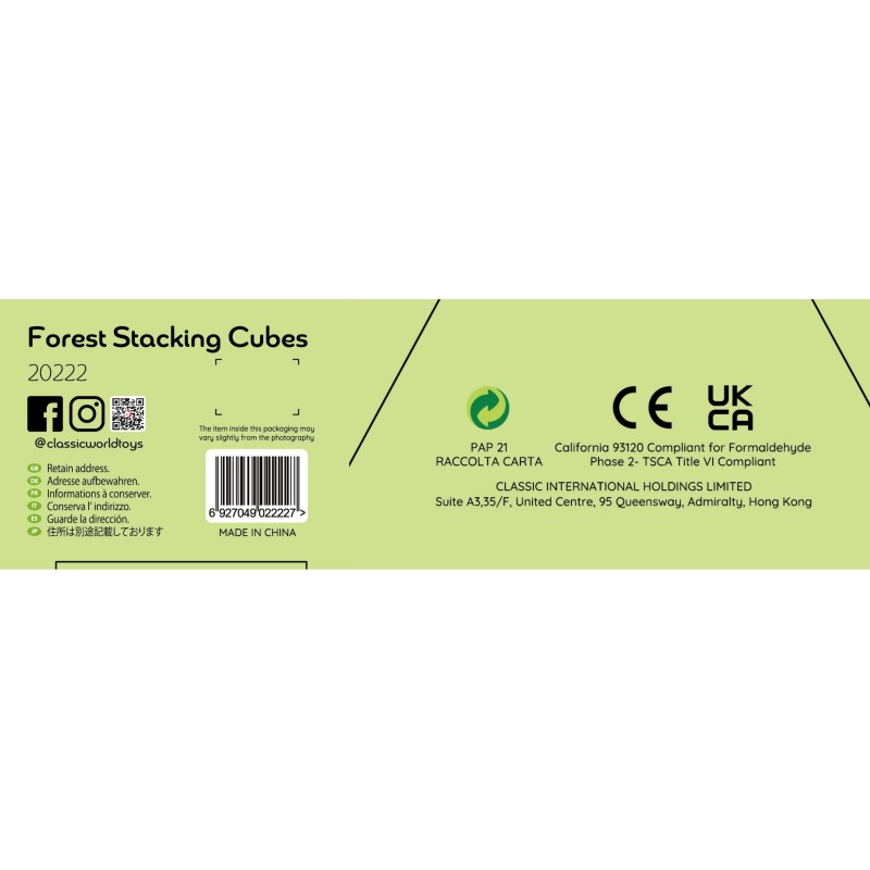 CLASSIC WORLD Stohovacie Kocky - Lesná Pyramídka 10 ks. FSC