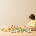 CLASSIC WORLD Montessori Drevené Domino - Prekážková Dráha 100 ks.