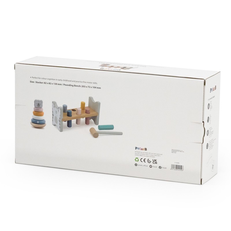 VIGA PolarB Drevená Montessori Pyramídka a Zatĺkačka