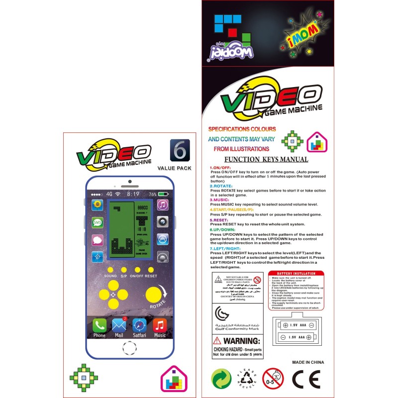 WOOPIE Elektronická Hra Mini Tetris Vrecková Verzia