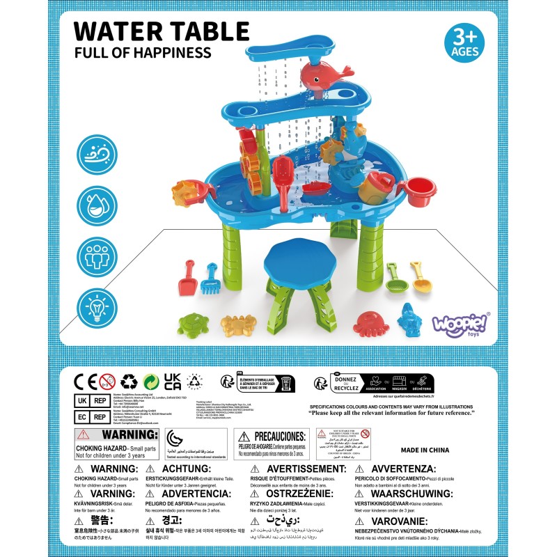 WOOPIE Vodný Stolík XL s Príslušenstvom 37 Dielov