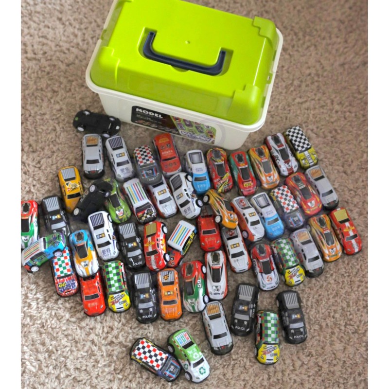 WOOPIE Sada Pretekársky Áut v Kufríku 50 ks. + Mapa