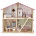 VIGA PolarB Veľký Drevený Domček pre Bábiky 17 Dielov